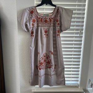 NWT Nativa Patterned Mini dress- burnt orange/natural size in size Small